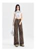 2024 Women's High-Waisted Leopard Print Wide-Leg Jeans for Petite - Autumn/Winter Collection