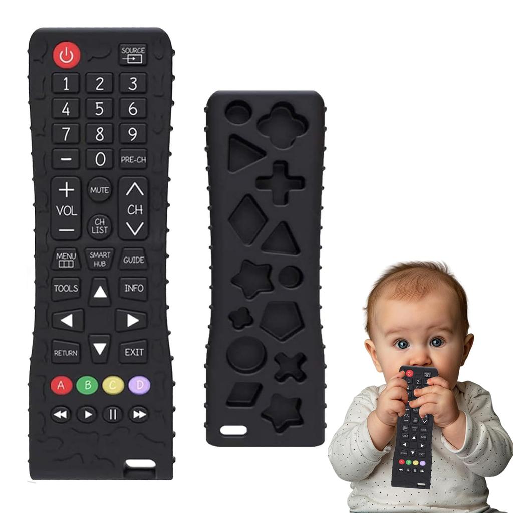 Samcos Baby Baby Silicone Teething Safe Easy To Baby Shower Birthday Gift Remote, Pacifier-Shaped Toy, Stick, Lightweight, Washable, Material, Grip,