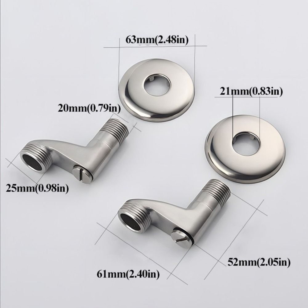 304 Stainless Steel Shower Bathtub Faucet Brushed Nickel Solid Brass Shower Faucet Adapter Adjustable Angle Curved Foot