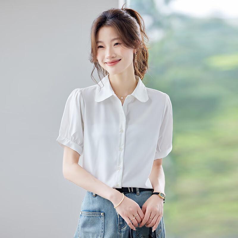 Teluoman Women s Short Sleeve Business Shirt 2XL