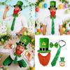 4Pcs Felts Hat With Bows Tie Ensemble Costume Outfit For Patrick's Day Festivities And Performances