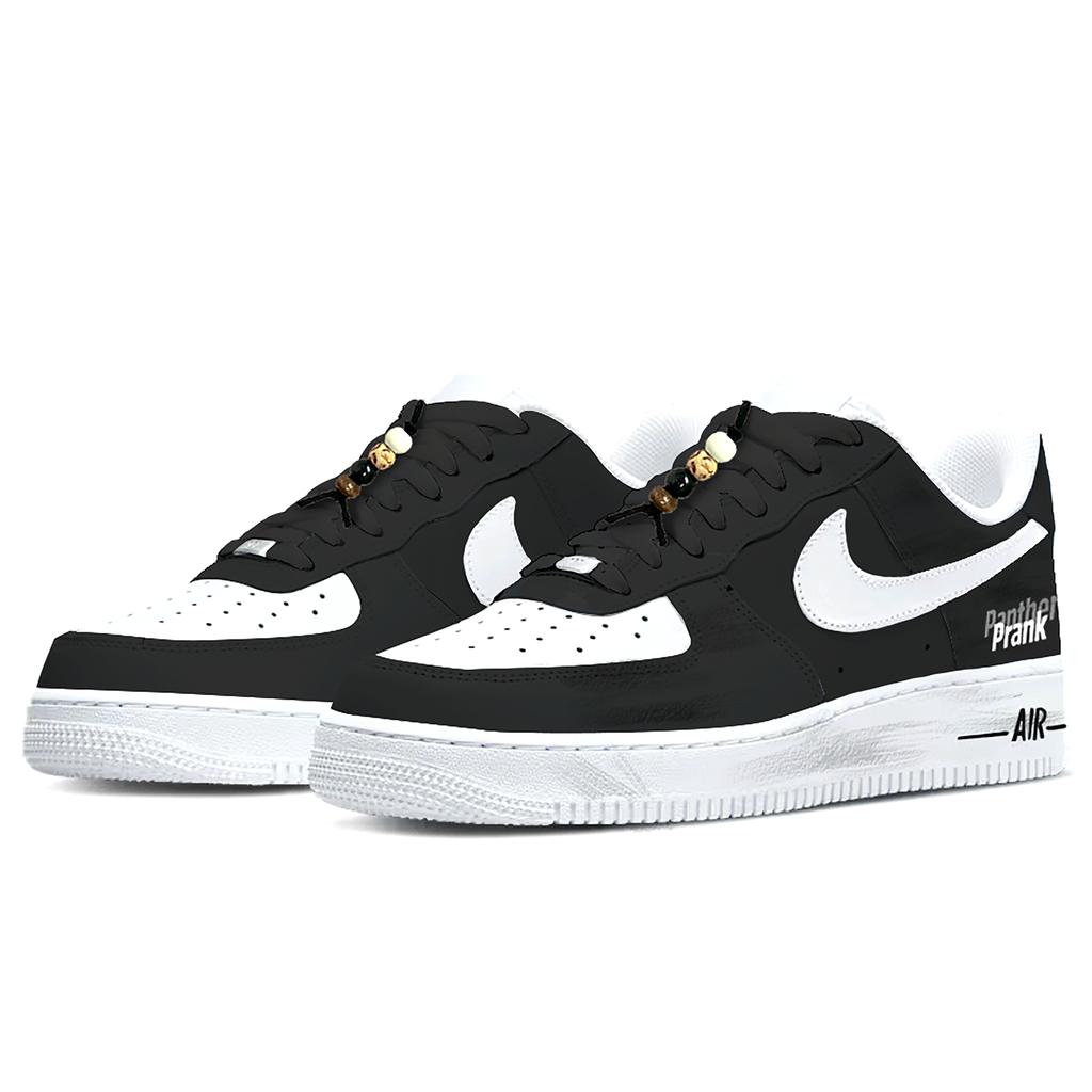 Nike Air Force 1 Leather Cushioning Abrasion Resistant Low Top Skateboard Shoes Unisex Black White CW2288-111(Team560-)