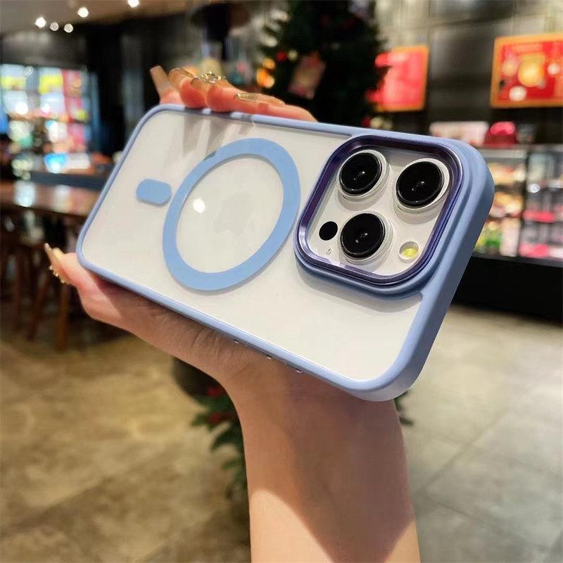 Magnetic Luxury Clear Armor For Magsafe Wireless Charging Case for iPhone 15 14 Plus 13 12 11 Pro Max Shockproof Bumper Cover
