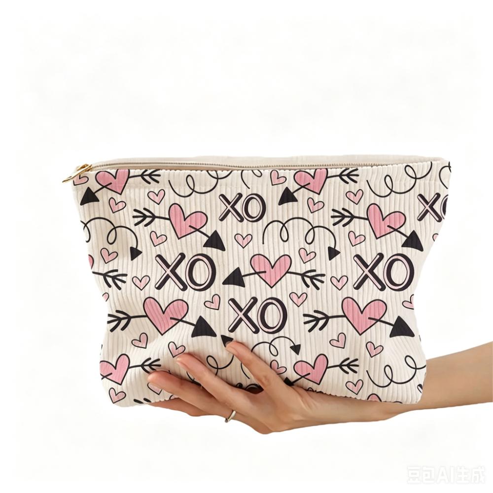 Corduroy Corduroy Storage Bag Hand-painted Makeup Pouch Travel Toiletry Bag  Women
