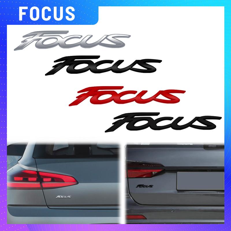 LLC3 1PCS Metal For Ford Focus Logo Glossy black Red Emblem Car Rear Trunk Sticker Decoration Badge Styling Accessories