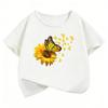 Fashion Butterfly Flower Design TShirt Printed T Shirt Girls Summer Cartoon Short Sleeve Tops TShirts Cute Girls Clothing