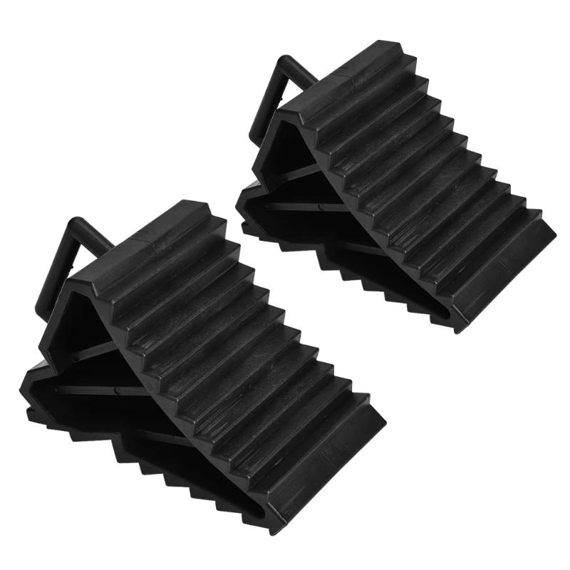 1Pcs Anti Slip Tire Stop Block Car Wheel Chock Heavy Duty Parking Wedge Truck Trailer Rv Safety Portable Vehicle Accessory