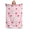 Super Soft Lotso Strawberry Bear Throw Blanket Premium Flannel Fleece Lightweight Bed Blanket Super Cozy Blankets All Season Use