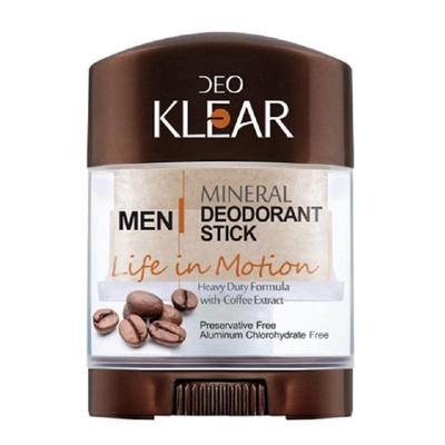 DEOKLEAR Mineral Deodorant Stick 70 G. (Life In Motion) - Energizing Formular with Coffee Extract