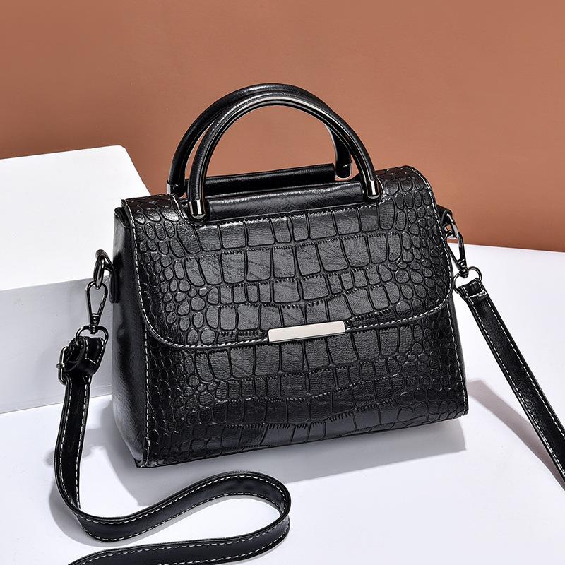 

Stone Patterned Handbag for Autumn and Winter, New Korean Version Single Shoulder Crossbody Bag чорний