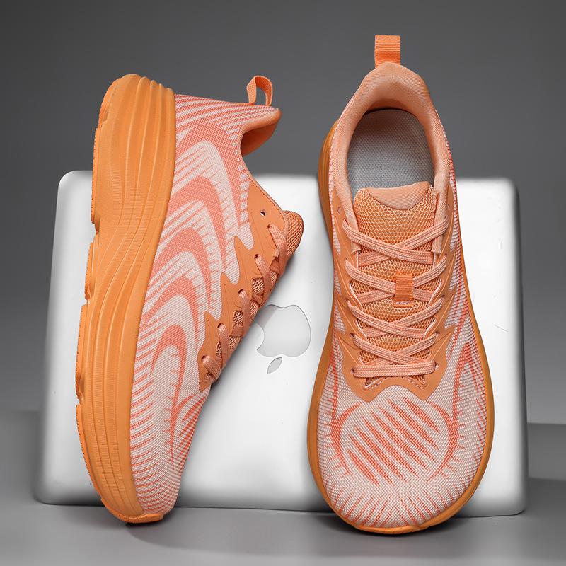 Men's Wide Toe Flyknit Running Shoes - Breathable, Shock Absorbing, Thick Sole Sports Sneakers