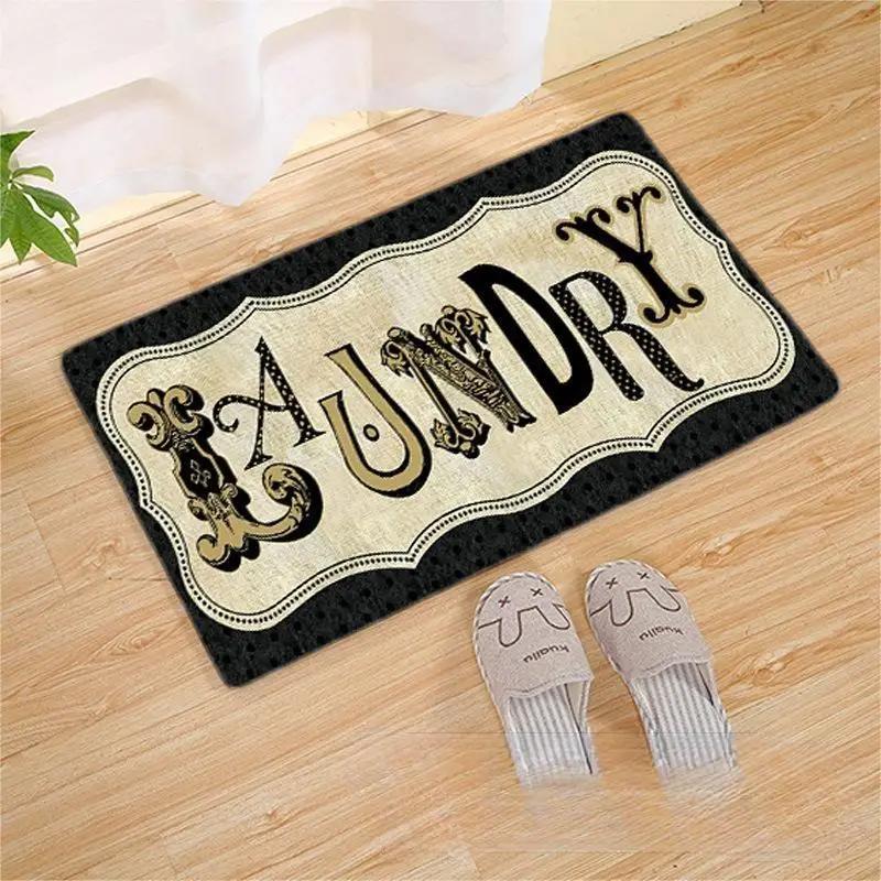 Laundry Room Printed Carpet Non-Slip Soft Entryway Foyer Bedroom Entrance Doormat Laundry Room Floor Mats Home Decoration