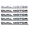 DUAL MOTOR Underlined Letters Emblem  Car Styling High Performance Trunk Badge Sticker Chrome Black Red
