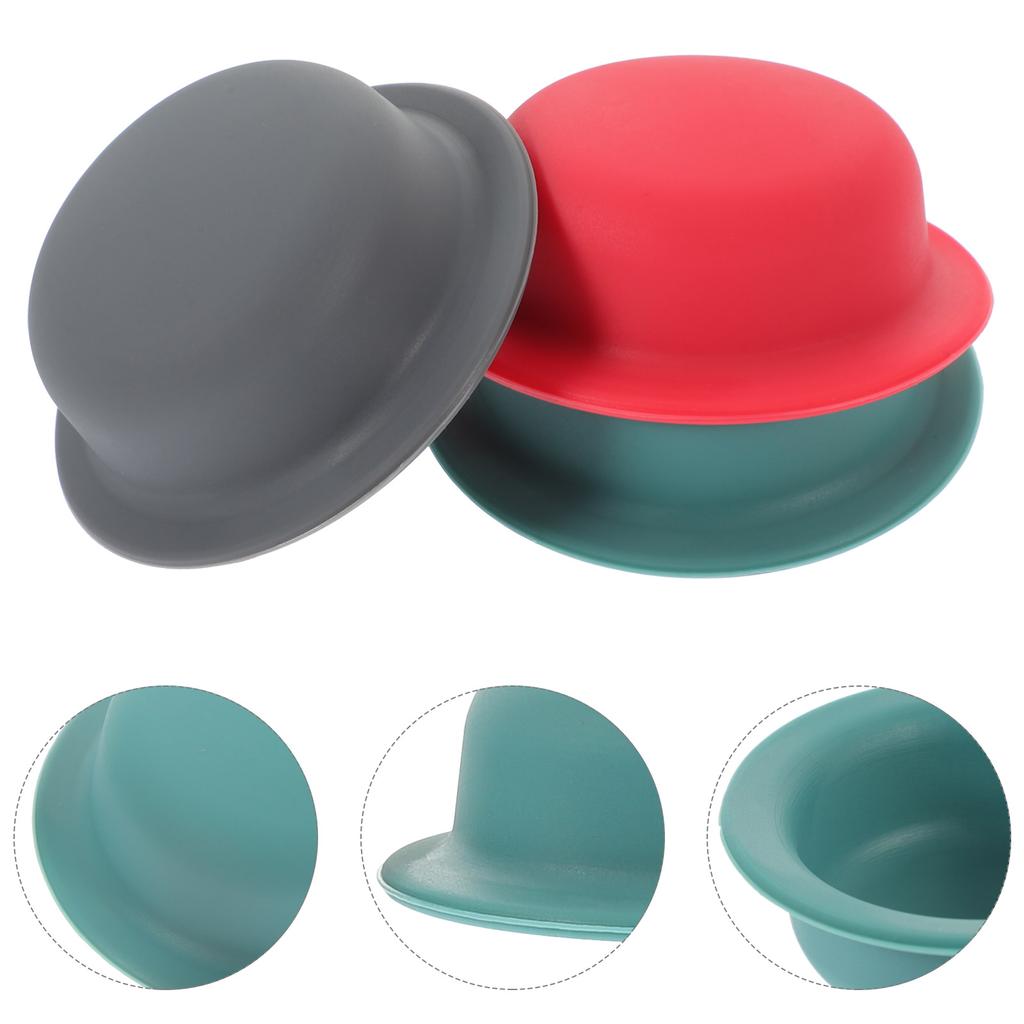 3 Pcs Silicone Pot Lid Cover Can Protector Handle Knob Sleeves Thicken Button Kitchen Accessory Caps Silica Gel Cooking