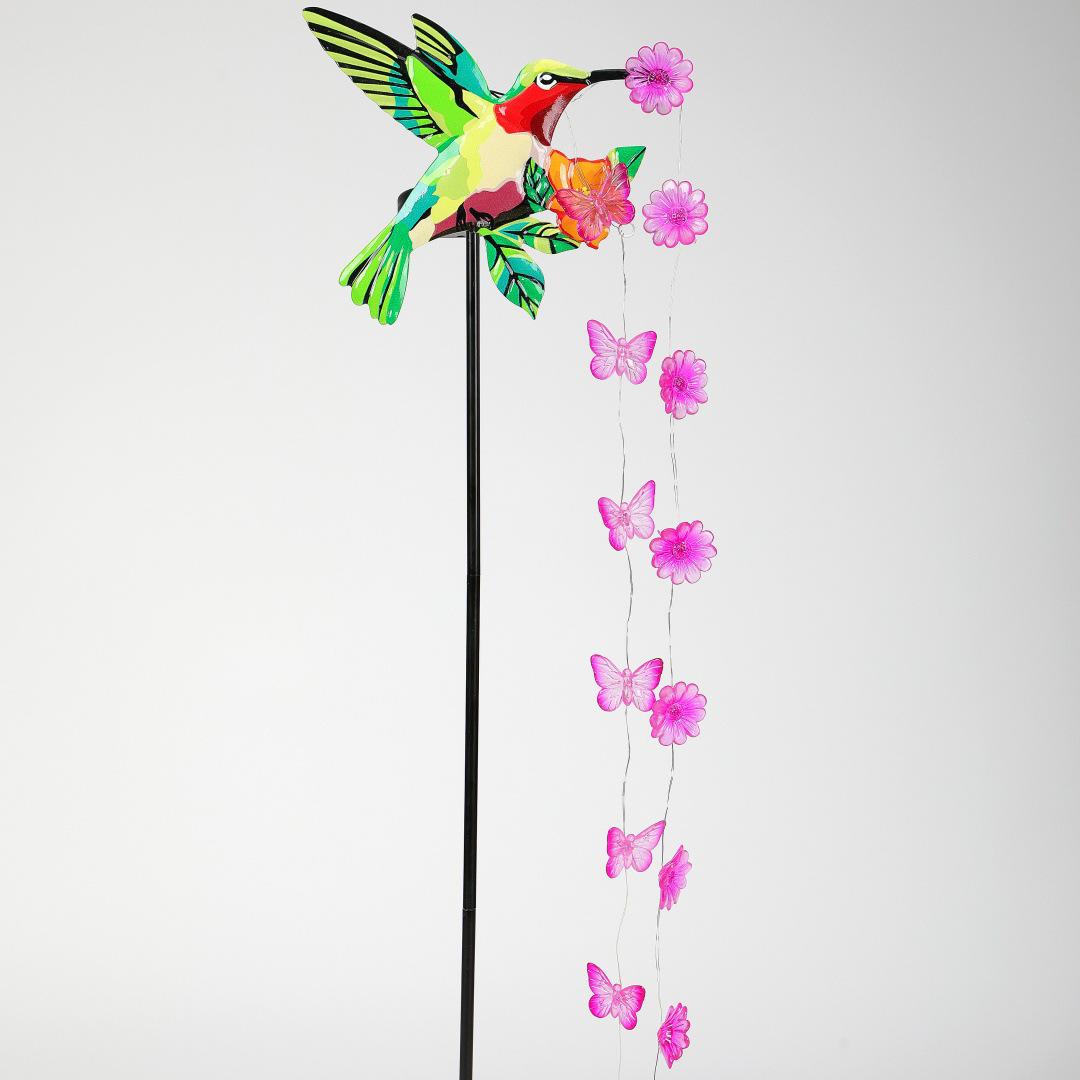 Hummingbird and Butterfly Solar Garden Stake Light