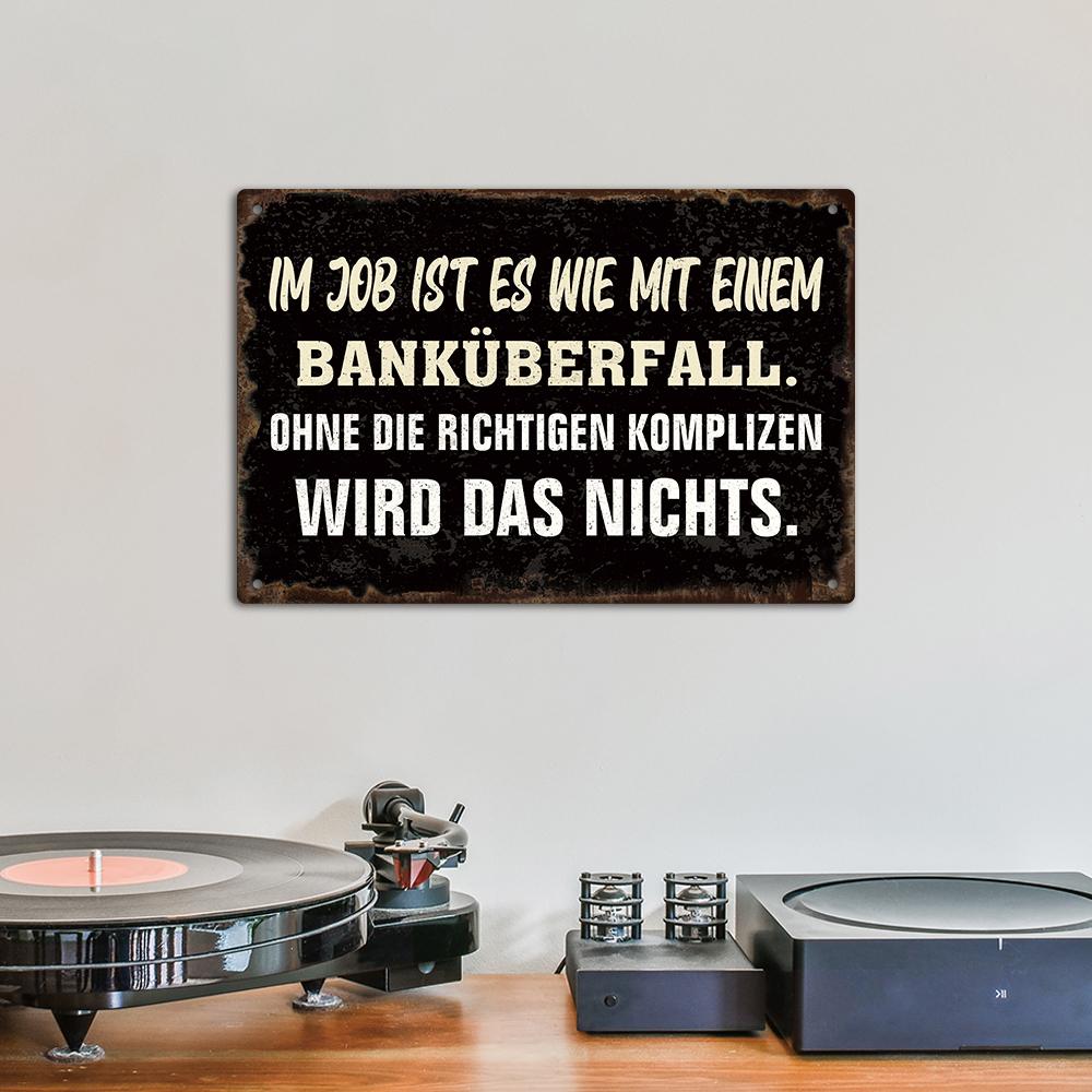 Putuo Decor 1pc German Vintage Metal Tin SignWall Art Decor for Home Farmhouse Office Studio7.9x11.8Inches Gifts for Friends