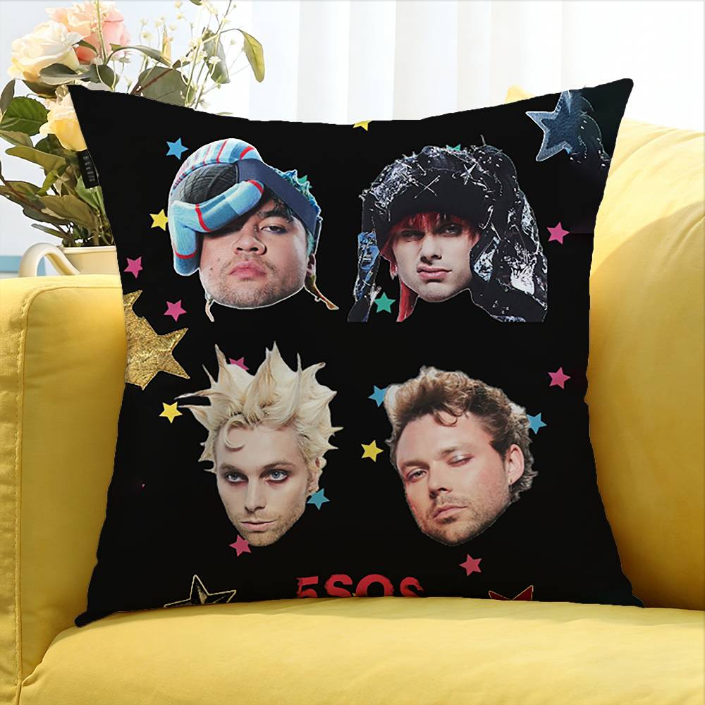 5 SSeconds of Summers 5SOS World Various Sizes Square Pillow Case For Car Home Bedchamber Decor