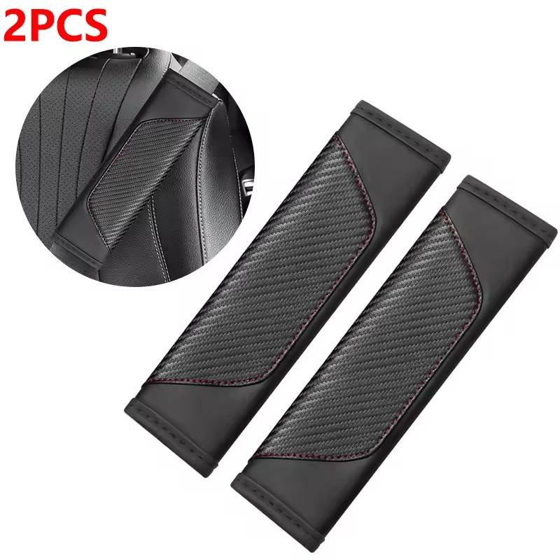 1PC/2PCS PU Leather Seat Belt Cover Pad - Soft Shoulder Protection, Breathable & Comfortable, Universal Car Accessories