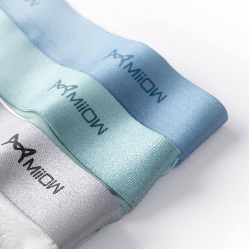 MiiOW 4Pcs Lot Men Boxer Shorts Graphene Antibacterial Ice Silk Underwear Man Boxershorts Seamless Breathable Male Panties L-5XL