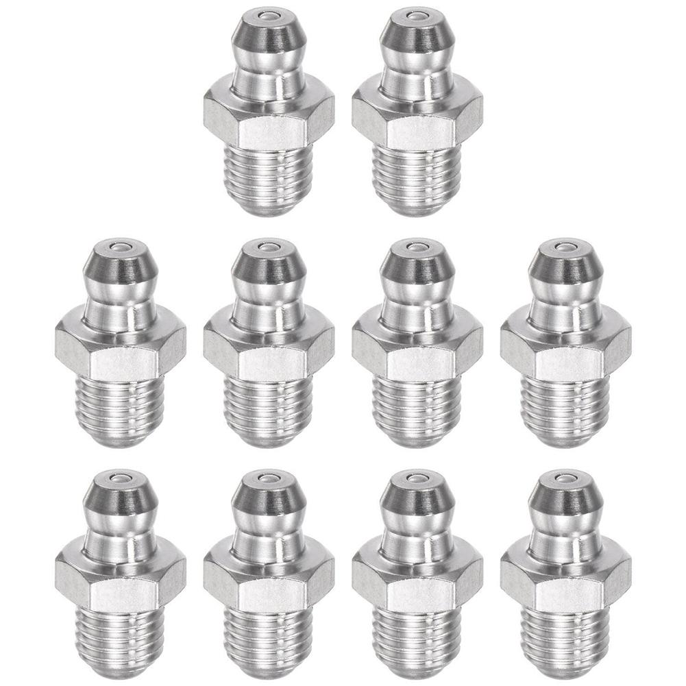 Stainless Steel Grease Fitting M8 X 1mm Thread 10 Pack for Hydraulic Systems Pneumatic Devices and Mechanical Assembly Lines