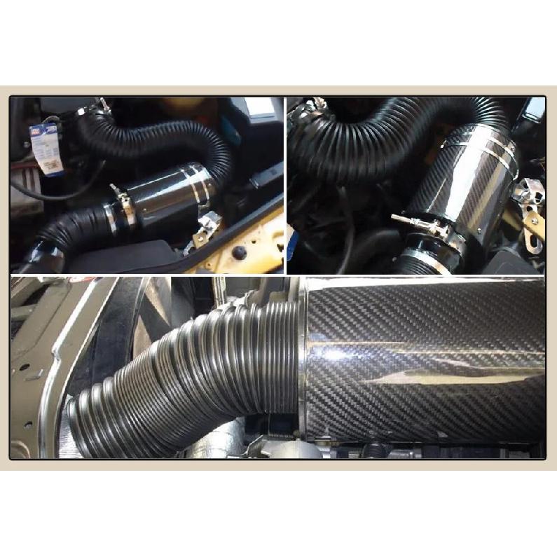 LZONE - Air Intake With Fan or Without Fan Universal Racing Carbon Fiber Cold Feed Induction Kit Air Intake Kit Air Filter Box