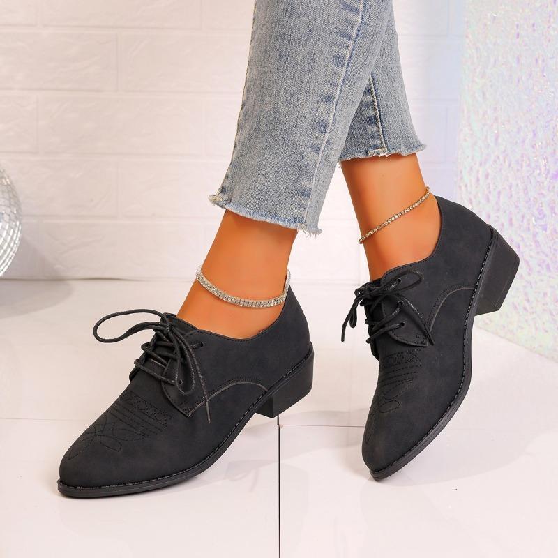 Large Size Shoes Lace-up Single Shoes Women's Suede Women's Single Shoes Women's Shoes One Piece