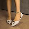 Fashion Women's Fashion Flat Shoes Autumn New Pointed Head Shallow Mouth Metal Buckle Soft Sole Non-slip Low-top Shoes