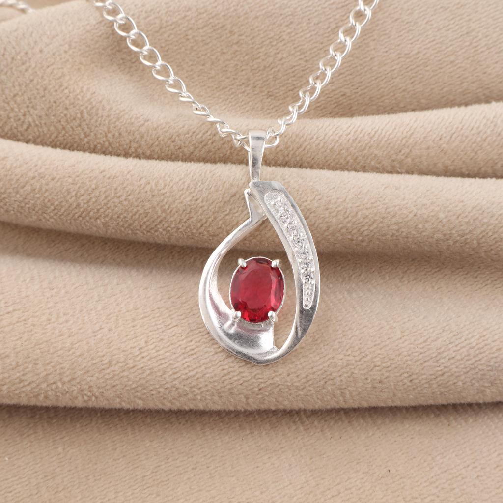 Pink Rubellite Gemstone 925 Sterling Silver Partywear Zircon Pendant 1.4" Women Jewelry For Gift CZP-16-9