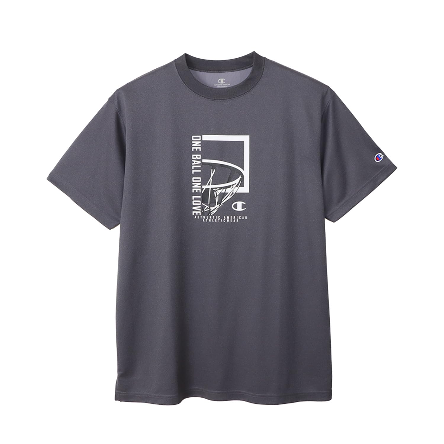 

Champion Basketball Short Round Odor Quick Graphic Rubber E-MOTION T-Shirt, Sleeve, Neck, Antibacterial, Resistant, Drying, Print, Print,