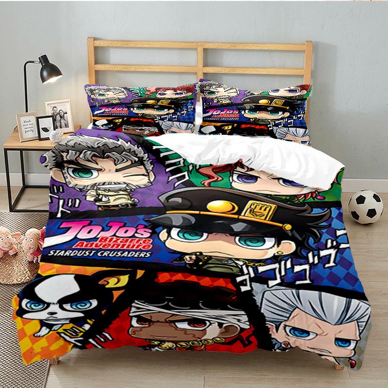 3PCS Jojo Bedding Set Printed Duvet Cover Closure Includes 1 Duvet Cover & 2 Pillowcases for All Seasons Bedroom Decor