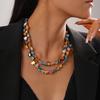 Color Beaded Necklace Sweet Vacation Style Versatile Sweater Chain Fashion Temperament Item Decoration Niche