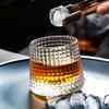 160ml Creative INS Rotating Whiskey Glass Tumbler Rotatable Fashioned Glass Cup Barware Old Fashioned Wine with Wooden Base Cups