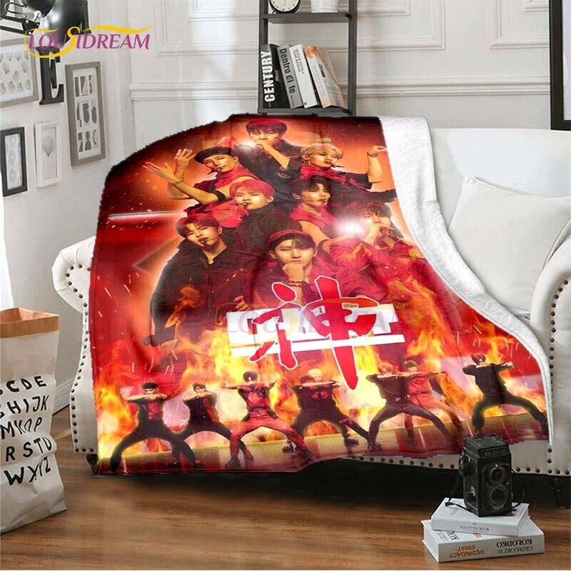 Nieuw Kpop Sterren Stray Kids Plaid Zachte Dekens voor Bedden Bankhoes Winter Beddengoed Queen Size Kamer Decoratie Fans Cadeau Picknick