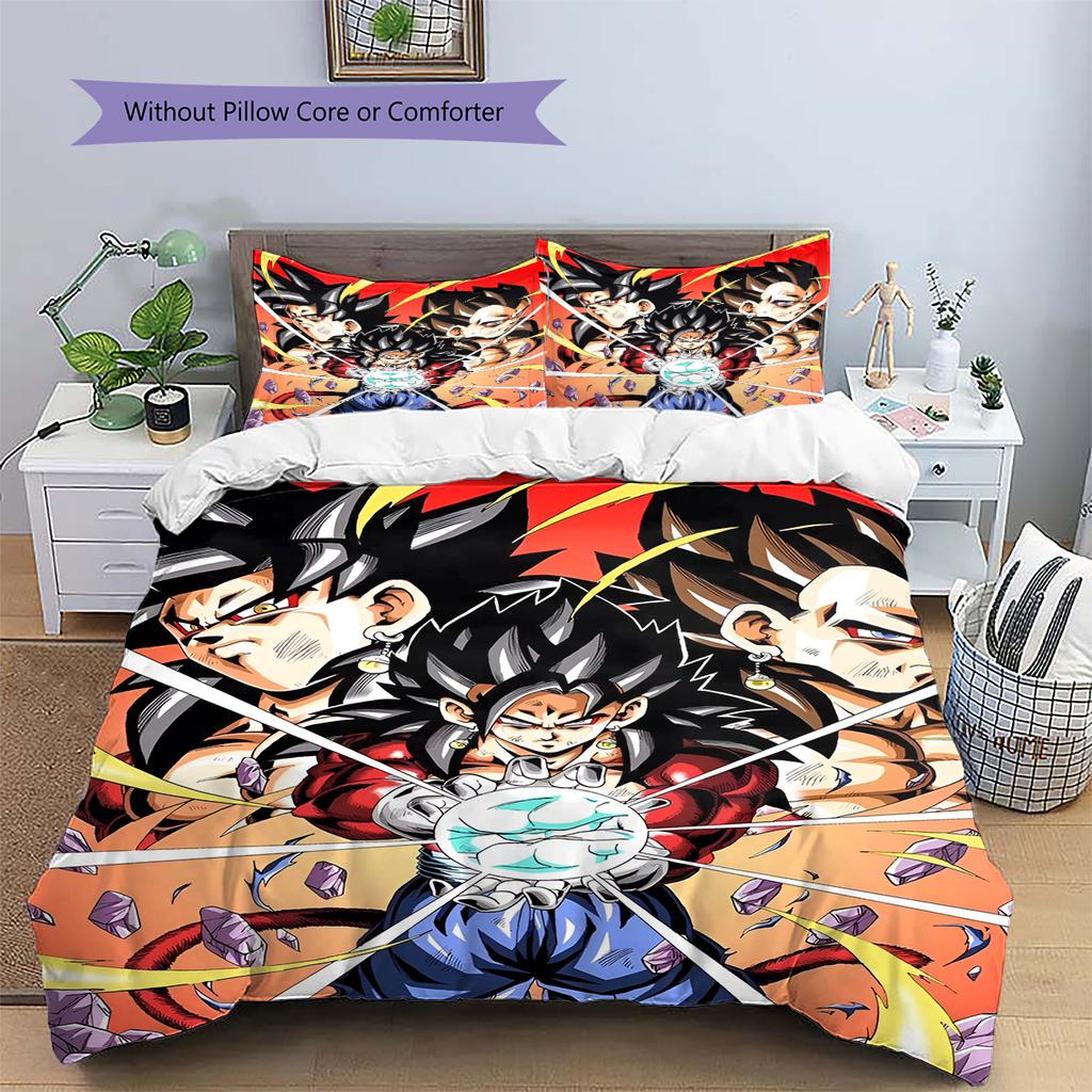 Set cu cuvertură și fețe de pernă cu model de desene animate Decorare casă Cadou de ziua de naștere (1 * husă de pilotă + 2 * fețe de pernă, fără miez)
