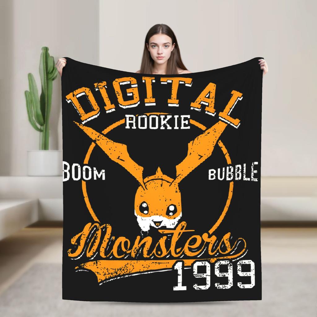 Digimon Agumon Gabumon Sora Anime Blankets Fleece Throw Blanket Summer Air Conditioning Decoration Soft Warm Bedspreads