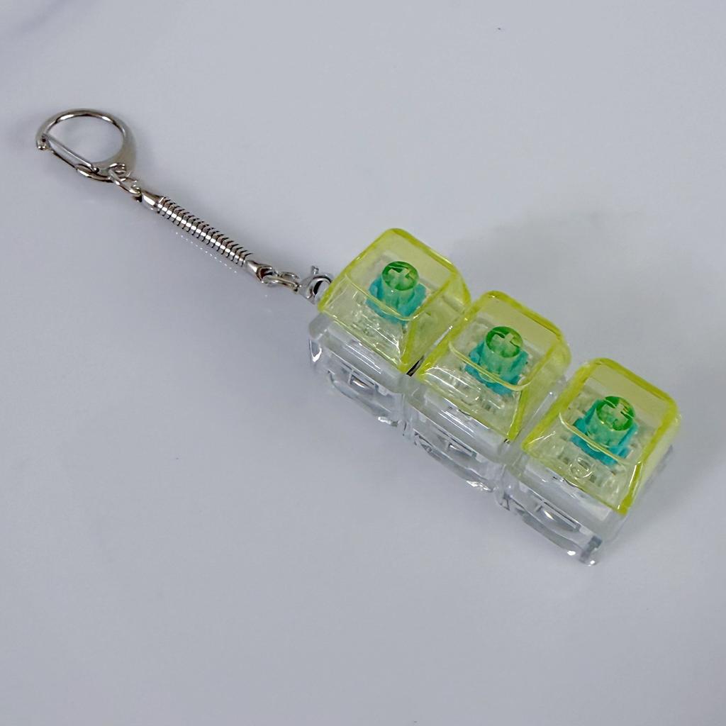 Pc High Transparency Material Transparent 3 Key Decompression Test Shaft Press Sound Crisp Hole Hole Key Buckle With Light