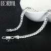 DOTEFFIL 925 Silver 8/16/18/20/22/24 Inch 6mm Side Chain Necklace Bracelet For Woman Men Fashion Charm Wedding Jewelry