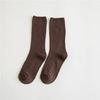 1 Pair Women Cotton Loose Socks Autumn Winter Knitting Solid Color Long Black Pink Korean Japanese Student Girls Stockings Retro