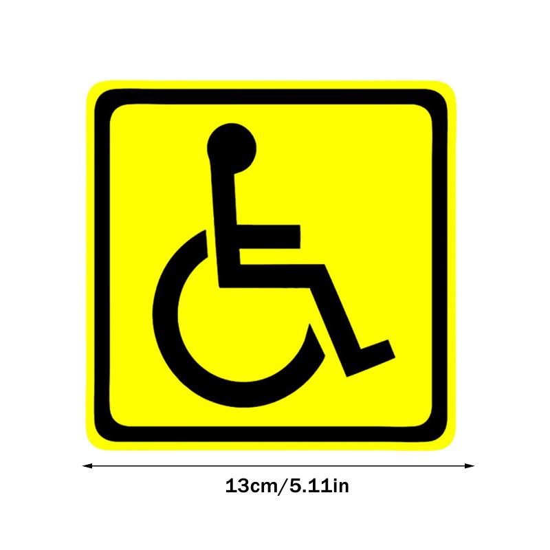 2-Pack Universal Car Stickers for Disabled Wheelchair; Vinyl Decals for Rear Windshield, Bumper, Trunk; With Sun Screen Feature