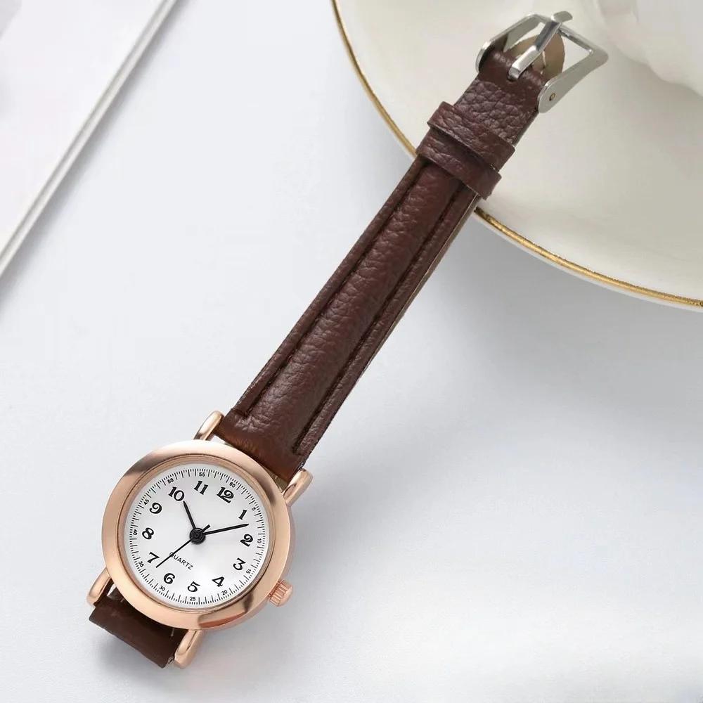 Kleine Zifferblattuhr Retro Mode Rundes Zifferblatt Mode Lässig Hohe Qualität Modeuhr für Freund Geschenk Täglich