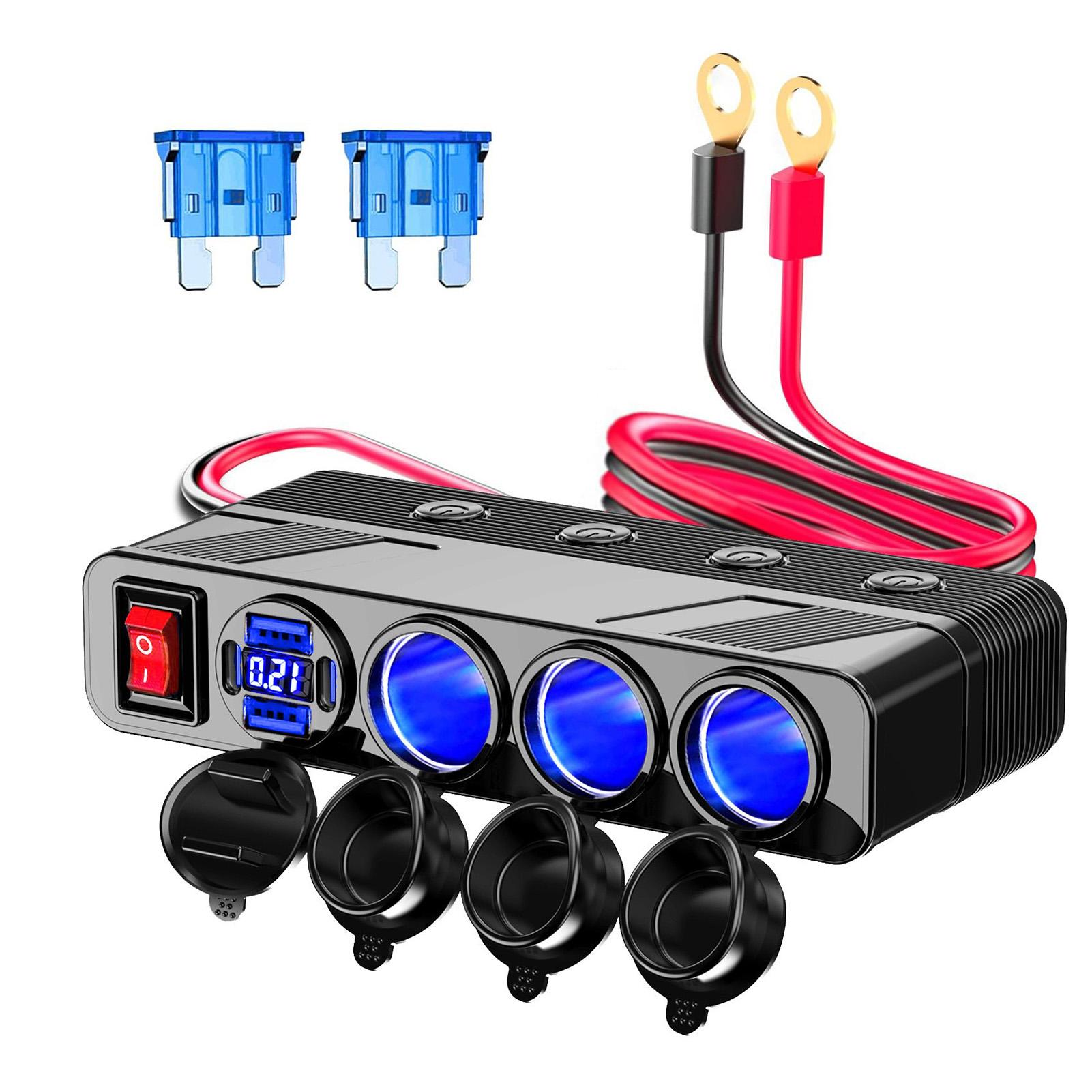 

Convenient Car Charger Adapter Universal Fit Car Power Socket Splitter Charging Multiple Devices Convenient Efficient Functional
