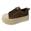 Leather platform heightening board shoes women's new autumn and winter velvet two cotton shoes bread shoes casual sports shoes