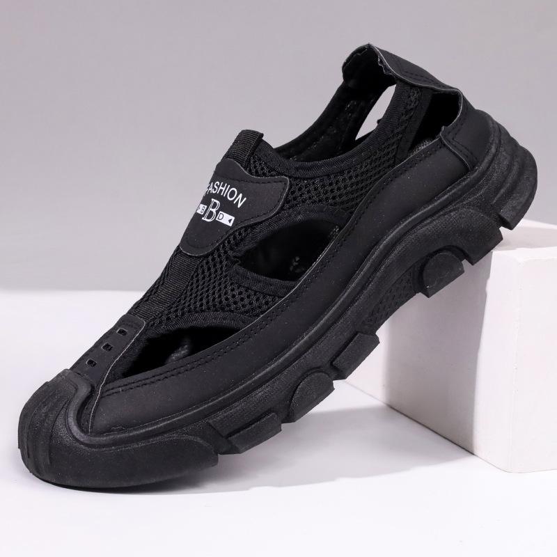 

Новые мужские легкие летние кроссовки с дышащей сеткой - черный модный дизайн 42