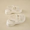 Sandali Beige con Tacco Scarpe Estive Primavera 2025 Zoccoli Zeppa Muffin Scarpa Nero Medio Spesso Comfort Ragazze Nuovi Piattaforma Spiaggia Moda
