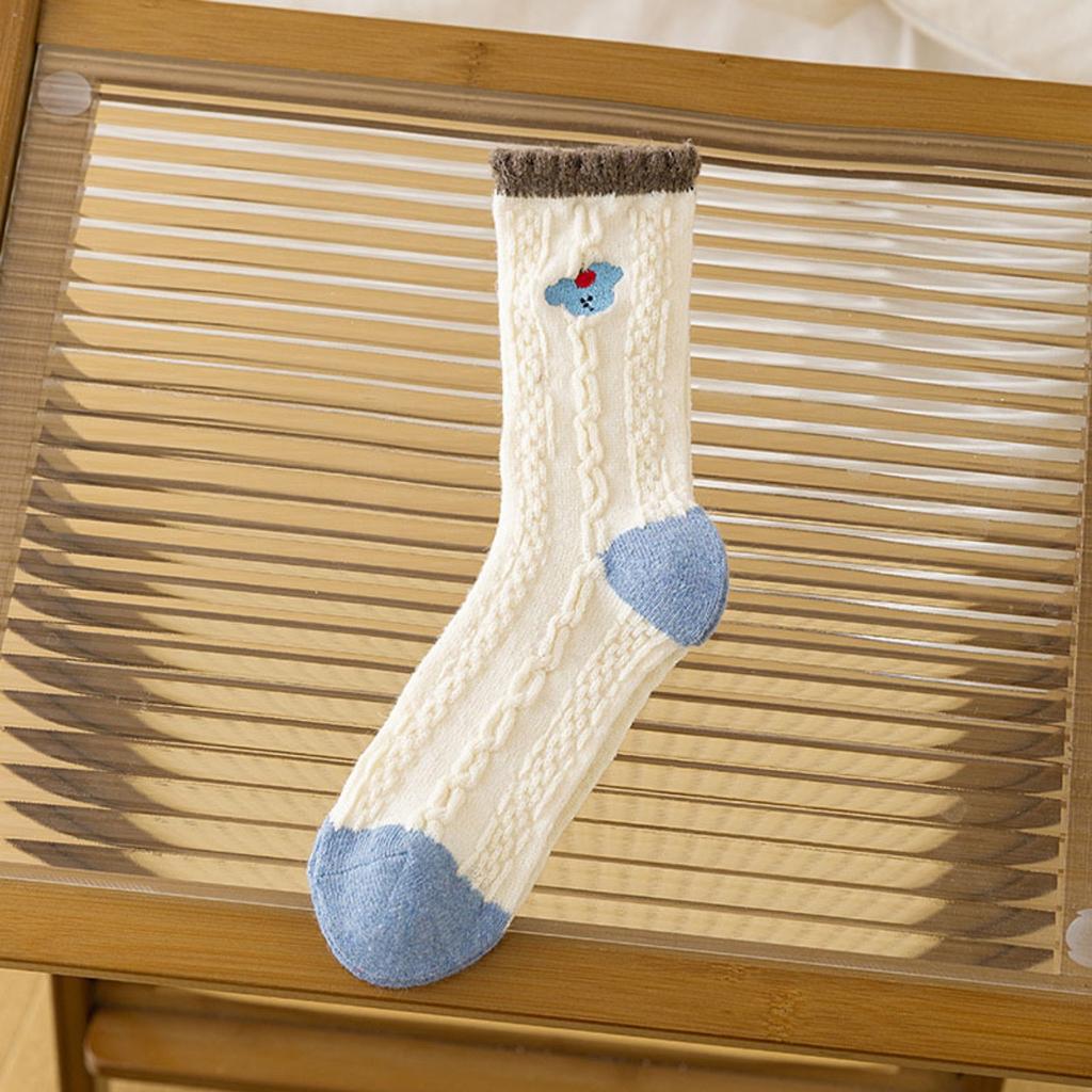 Wool Socks Medium Socks Thickened Warm Wool Socks Cute Cartoon Long Socks Socks