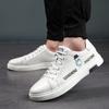 Fashion Comfortable Men Casual Shoes Brand Leather Mens Sneakers Black White Skateboard Shoes Newest Designer All-Match Men'S Shoes