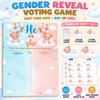 Cartoon Gender Reveal Game Board with Voting Stickers for Baby Shower