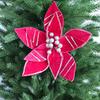 New simulated Christmas flower Christmas tree cuttings flannel big flower Christmas supplies DIY accessories Christmas tree dress up
