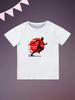 Round Neck Printed Pattern Pullover Short Sleeve Kids Tops Runner