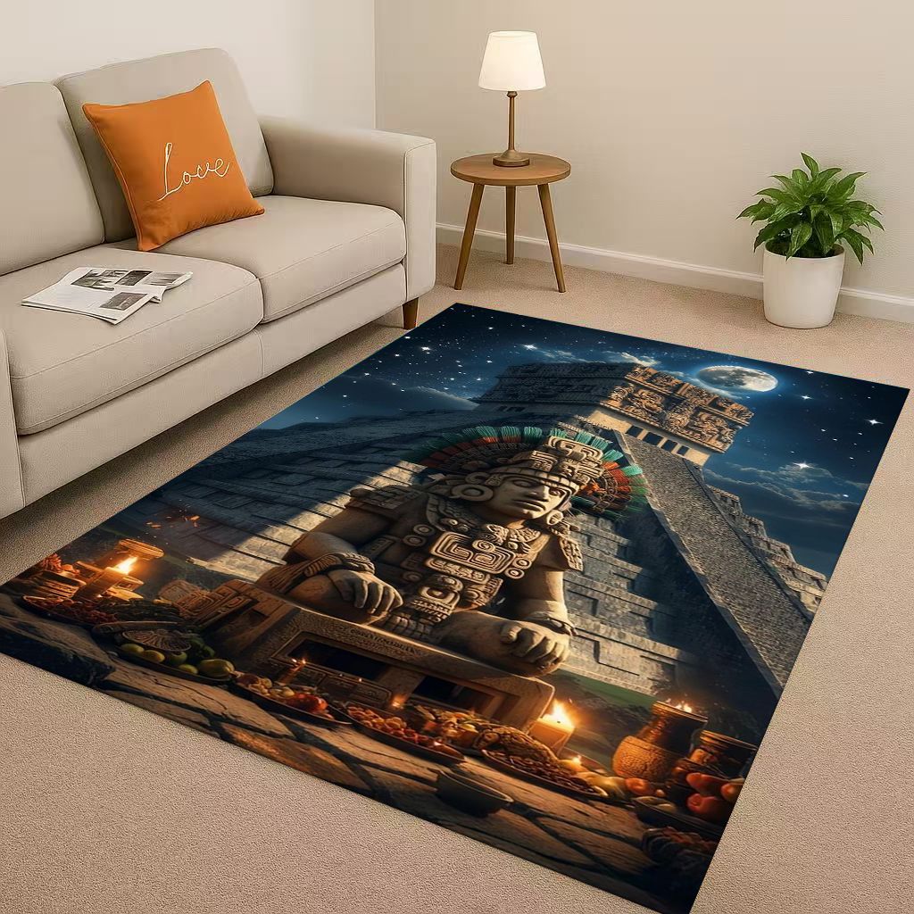 Retro Ancient Egypt Pictographic Eye of Horus Living Room Non-Slip Area Rug Carpet for Bedroom Sofa ,Easy Clean Home Doormat